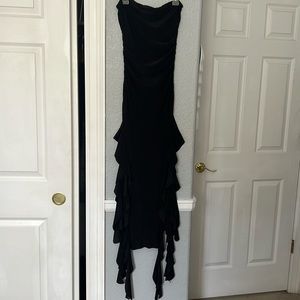 Windsor Black Ruffled Strapless Dress